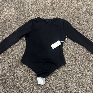Good American Black Long Sleeve Bodysuit (scuba stretch)